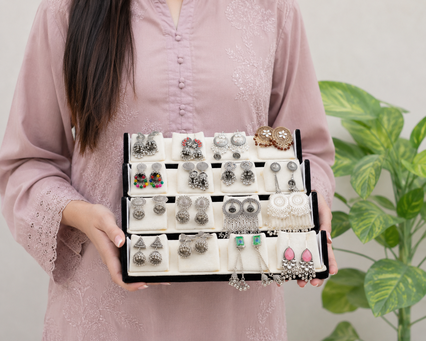 Premium 16 pair folding Jhumka box