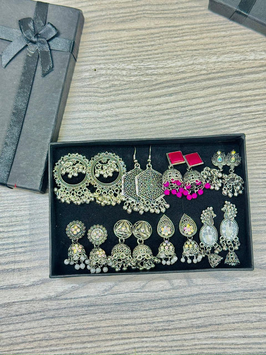 8 Pair Premium Indian Jhumkas Box