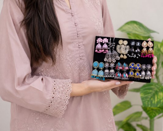 10 Pair Stylish Random Jhumka Box
